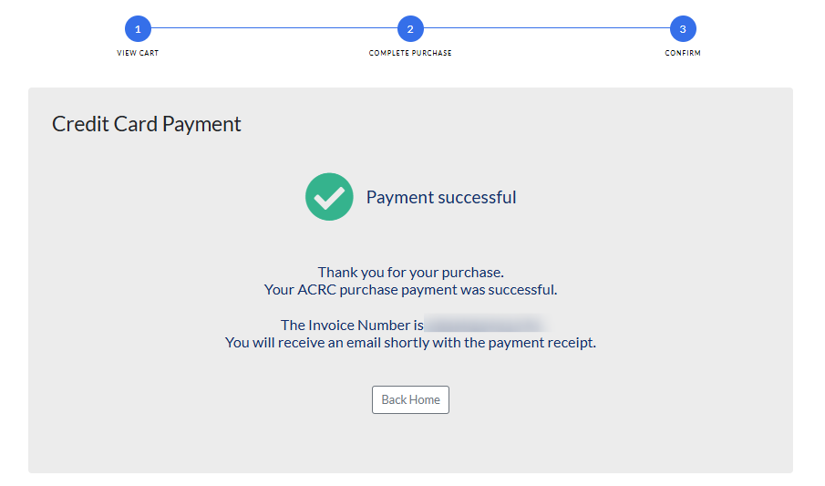 payment successful message